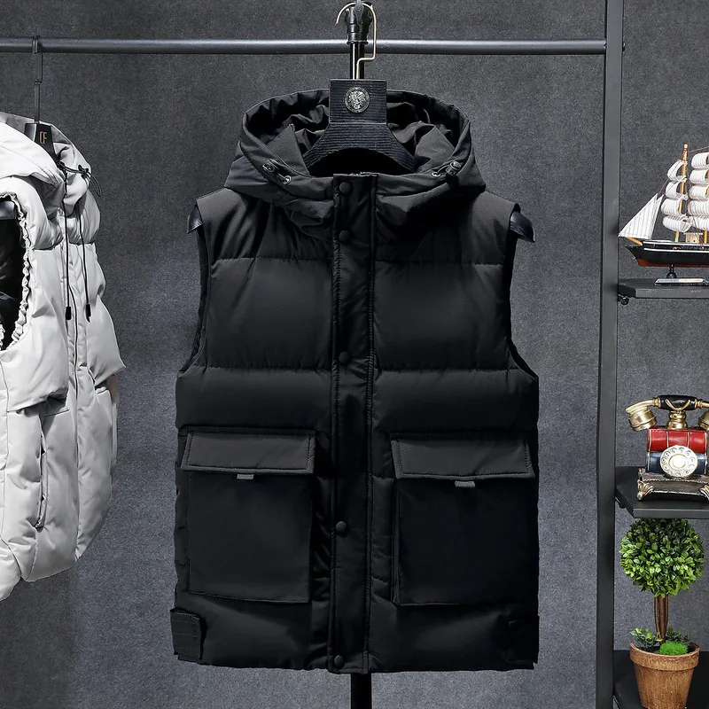 Зимние мужские размера плюс 6xl 7xl 8xl 9xl 10xl парка жилет с капюшоном камуфляжным