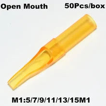 50 шт./кор. наконечники для тату 5/7/9/11/13/15 обувь на плоской подошве с золотыми Акула стерилизованное одноразовое насадку иглы Советы для машинка для тату иглы