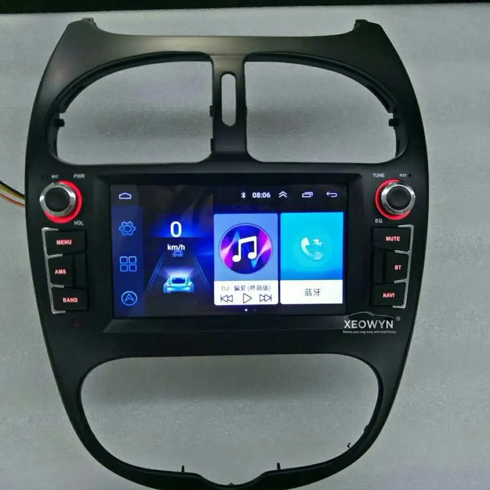 Автомобильный gps Авторадио HD сенсорный экран автомобильное радио аудио 6," Android 8,1 для peugeot 206 2000- AUX wifi Поддержка Carplay DAB