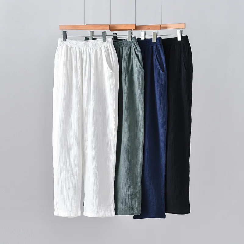 Pantalones de lino de algodón cómodo de marca para mujer, pantalones clásicos de chándal holgados de talla grande 7XL y 8XL para primavera y verano