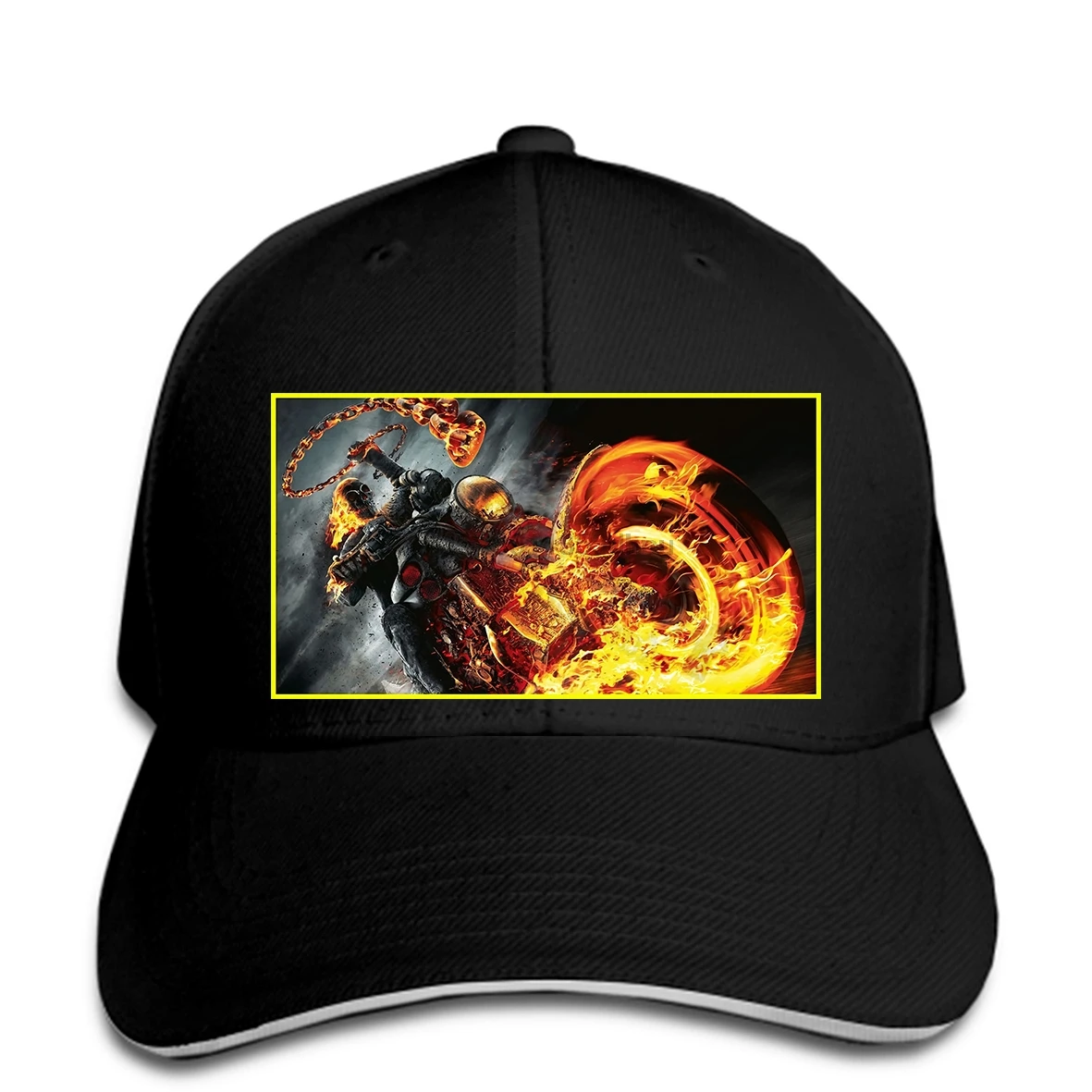 NICOLAS CAGE GHOST RIDER BIKE бейсболка Мужская детская бейсболка с изображением героев мультфильма Мужская Унисекс Новая бейсболка Топ ajax Кепка