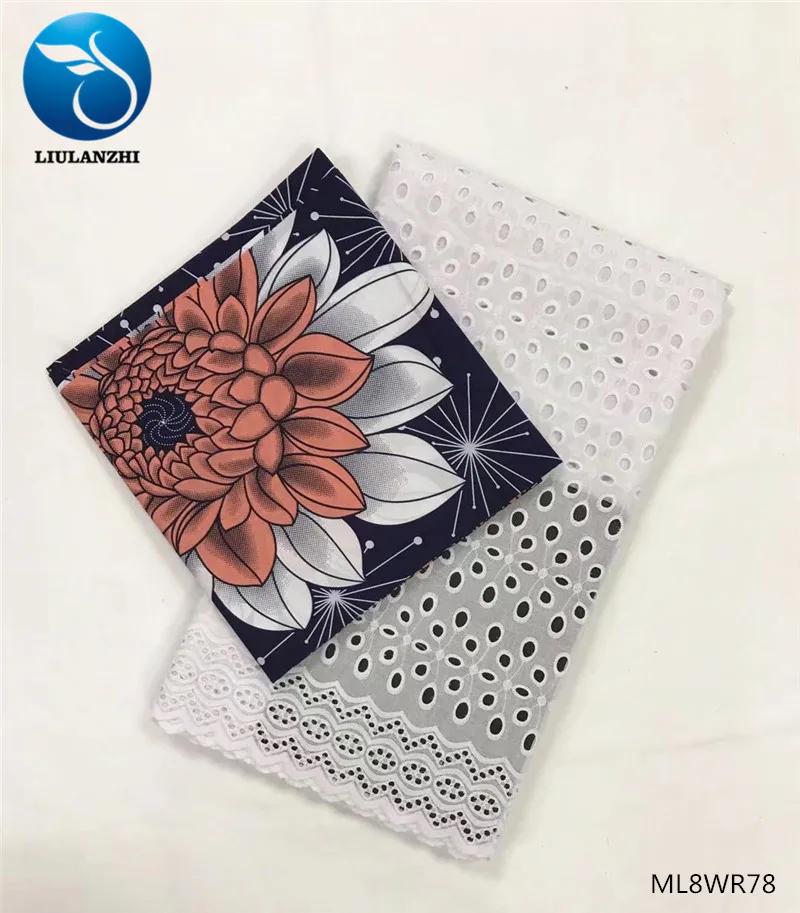 LIULANZHI Африканский Воск кружевной ткани горячая Распродажа в нигерийском стиле настоящий воск ткань+ удар хлопчатобумажная кружевная ткань для свадебного ML8WR66-ML8WR92