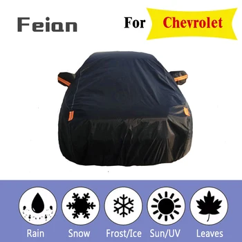 

Full Reflective strip Car Covers Snow Ice Dust Wind Sunshade UV Cover Foldable Car Outdoor black Protector Cover for Chevrolet