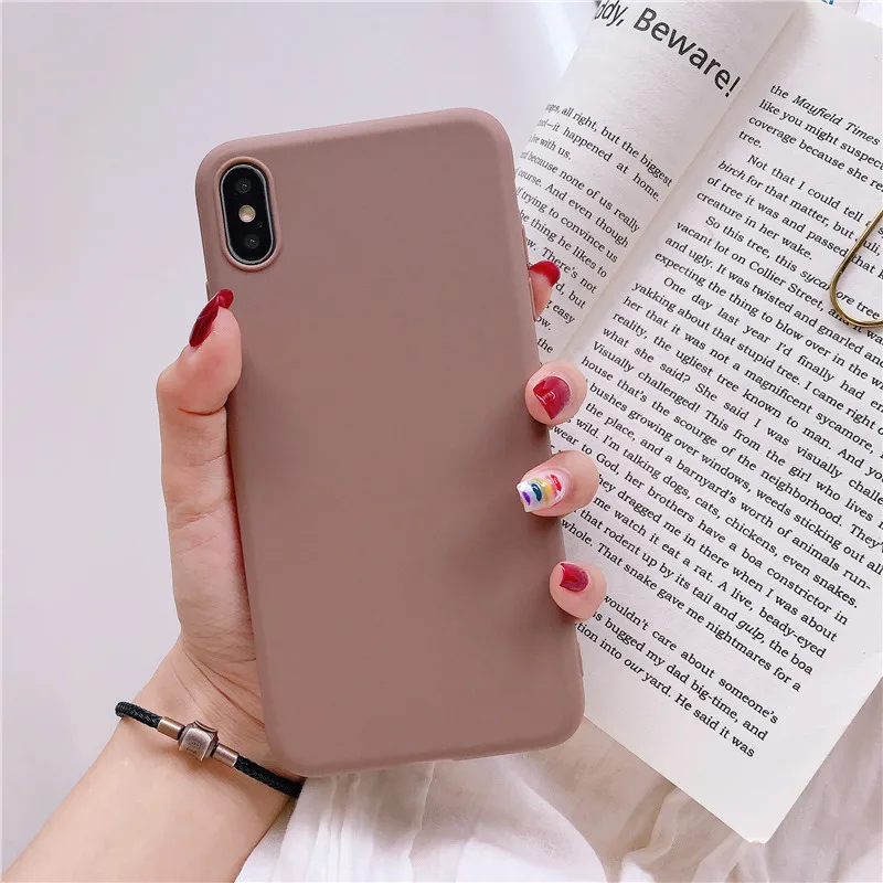Для samsung чехол A50 A30 A20 A20e A10 A70 J4 J6 J8 A6 A8 плюс Note9 8 10 S8 S9 S10 плюс S10e простую мягкую, Карамельный цвет чехол