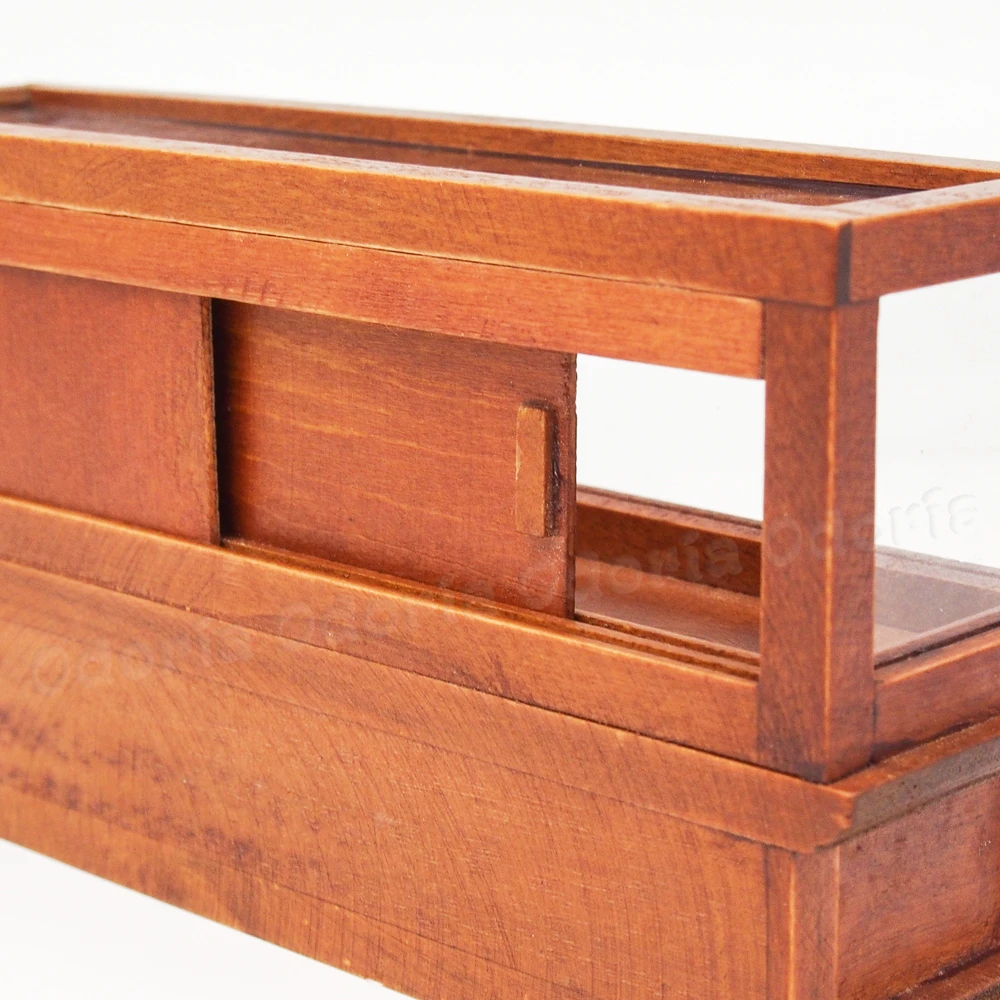 Odoria 1:12 миниатюрная коричневая стойка для торта деревянная витрина шкаф кукольный домик аксессуары для мебели