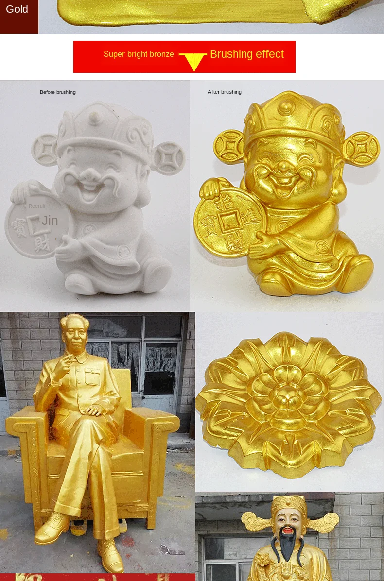 50g Water-based bronzing paint for wood, gold statue, furniture gold paint,  coloring paint, safe, non-toxic gold foil paint - AliExpress