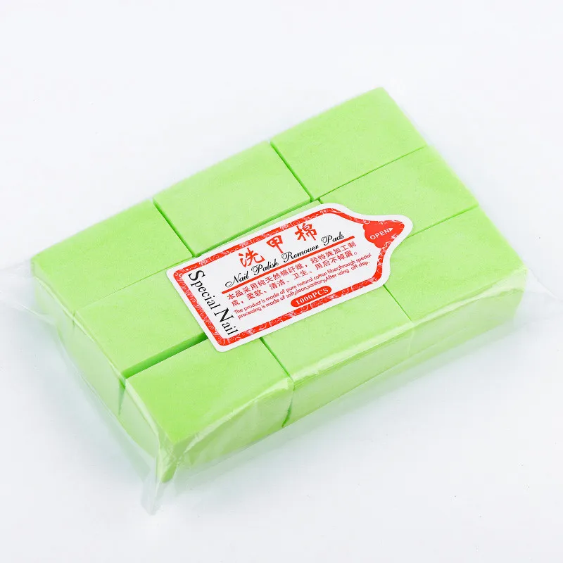 green 600 шт./лот, салфетки для снятия лака для ногтей, Банные, маникюрные, гелевые, безворсовые салфетки, хлопок, салфетки для дизайна ногтей, замочить колпачки, инструменты - Цвет: green
