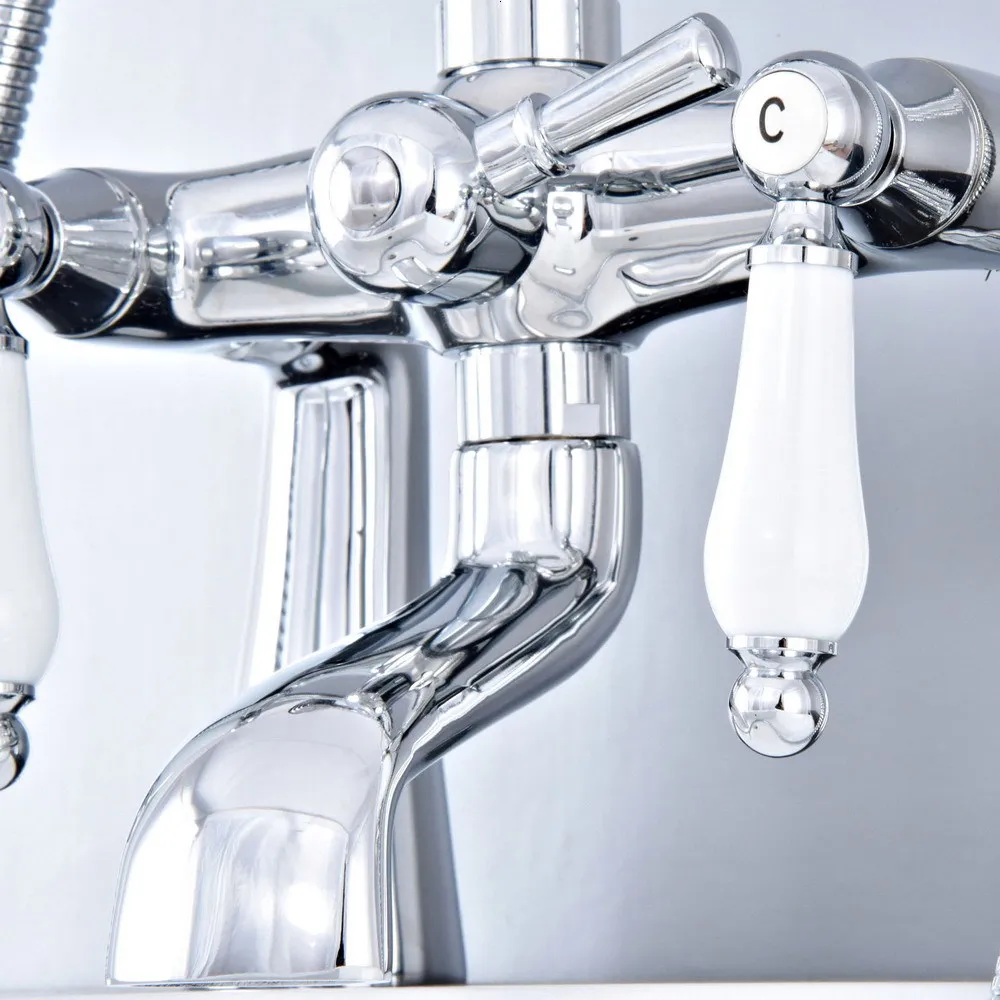 Double handle bathtub faucet, shower faucet, mixing faucet, hand shower faucet
