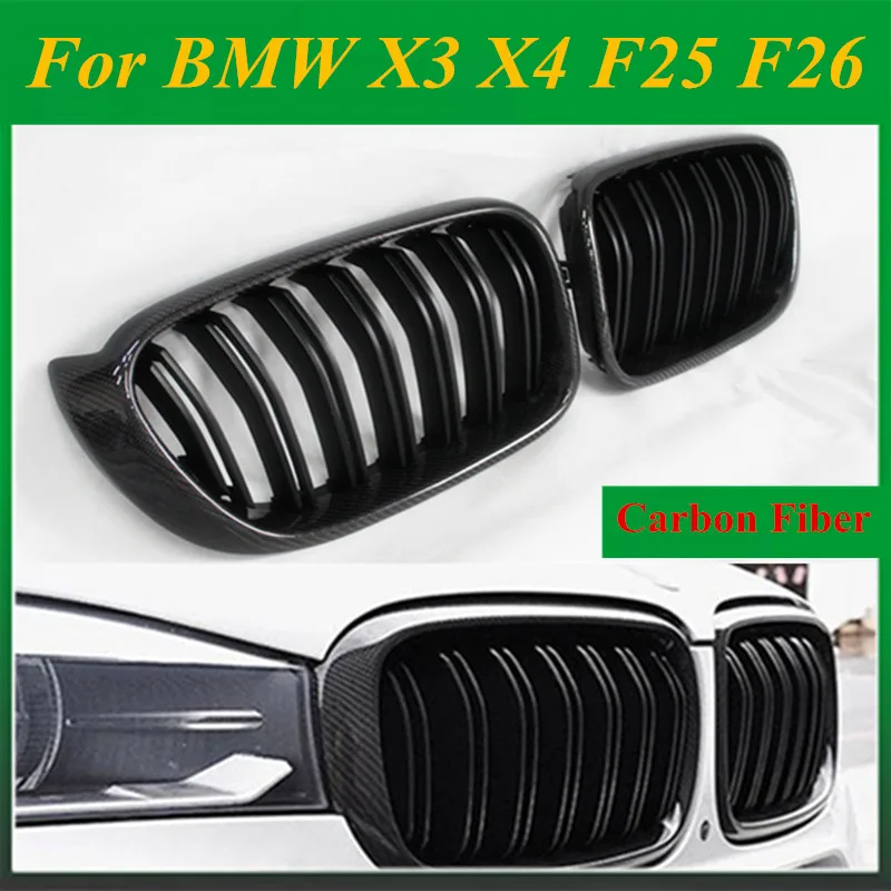 Передняя решетка для радиатора из углеродного волокна BMW X3 X4 series F25 F26 2015 +