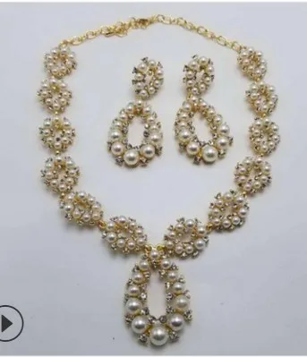 2set/lots wonderful cystal diamond wedding bride 925 silver lady's set necklace earings 29.9t