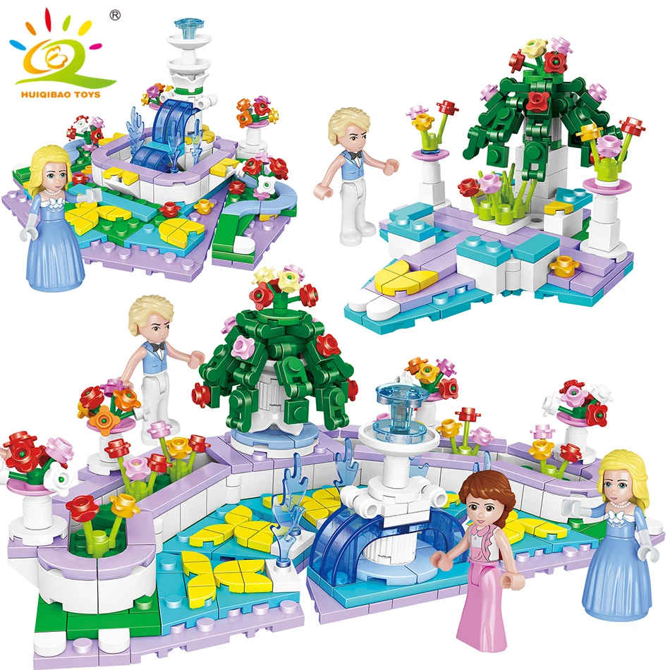 

391pcs Princess Garden Fountain Building Blocks compatible legoingly Friends for Girls City Bricks set Educational Children Toys