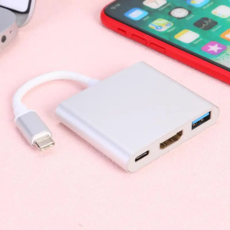 USB 3,1 Тип C USB-C 4K HDMI USB 3,0 концентратор USB PD порт кабель с адаптером Многофункциональный Тип C преобразователь видеосигнала HDMI для Macbook Pro