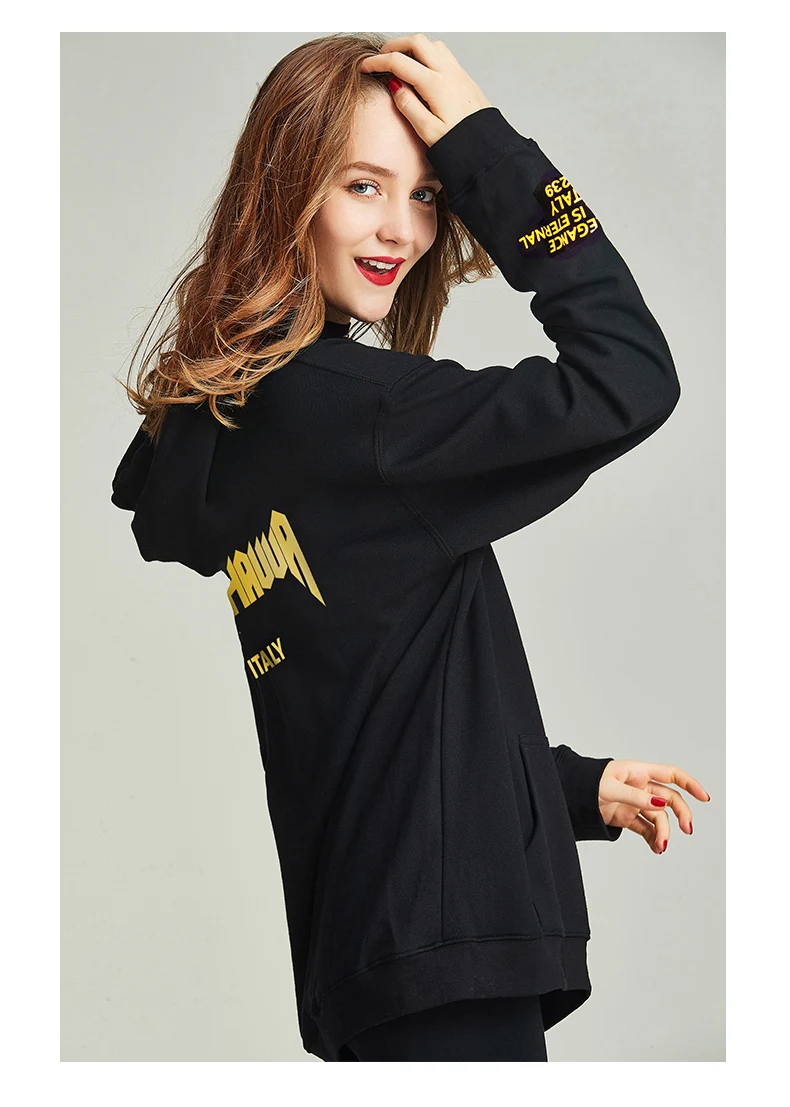 HAVVA autumn and winter new fashion hooded cotton pullover loose jumper women V31340