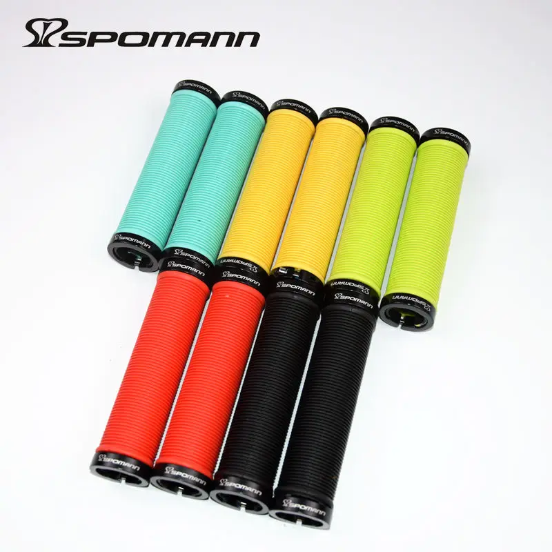 

SPOMANN Cycling Bicycle Handle Grips High-quality MTB Road Bike Handlebar Lockable Anti-slip Grip Aluminum Alloy+Rubber 5 colors