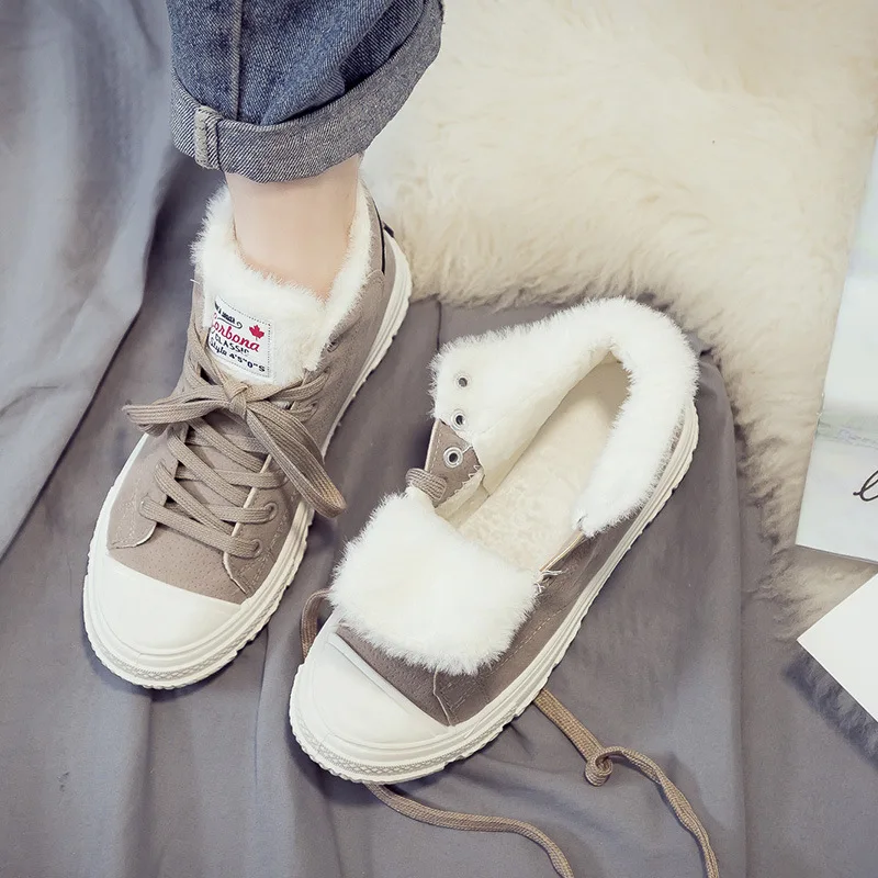 

Plus Velvet Hight-top WOMEN'S Shoes Winter Korean-style Students Second Cotton Warm Shoes Korean-style Versatile Black Fashion S