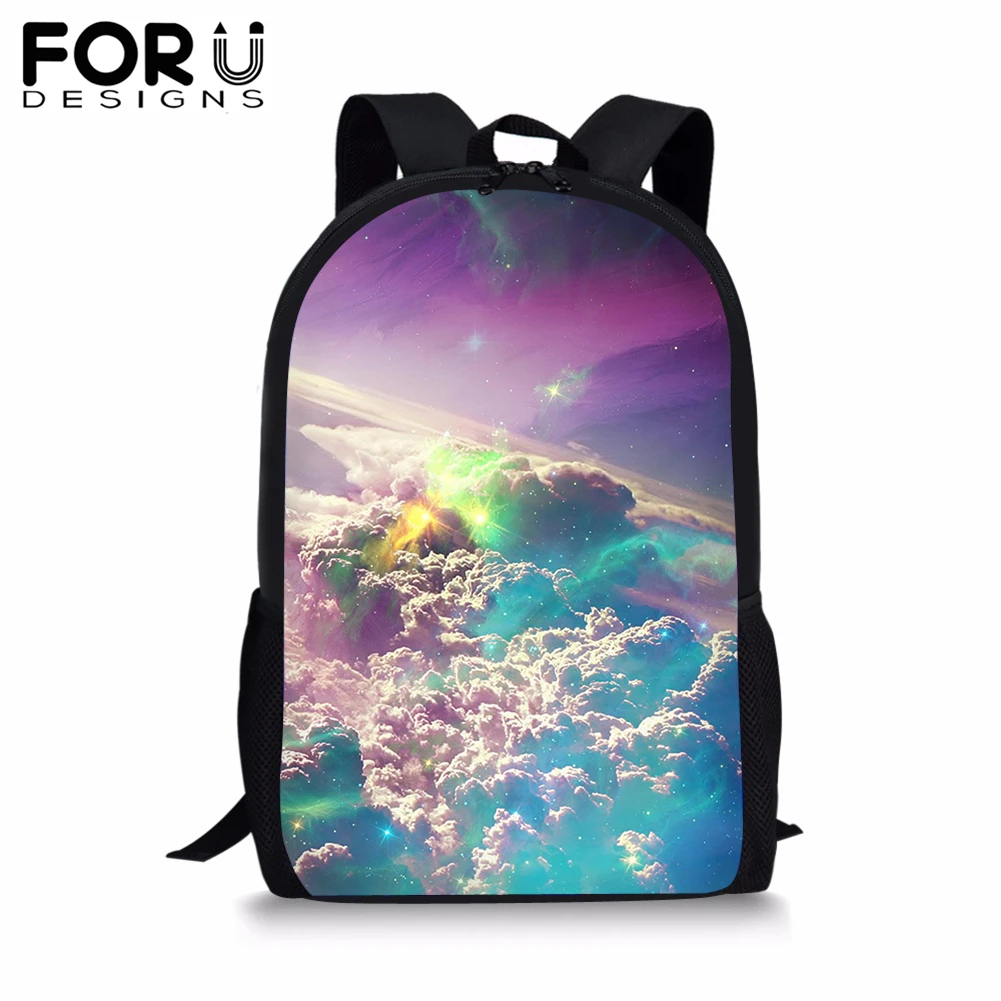FORUDESIGNS/16 Дюймов школьная сумка для подростка, студента, Красочный Облако, дизайнерский рюкзак, Книжная сумка для мальчиков и девочек, ранец, рюкзак Mochila