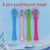 Детская зубная щетка мультяшная звуковая Съемные насадки для зубной щетки средство для гигиены полости рта уход за зубами щетка для детей батарея щетка питания C30 - Цвет: Random 4pcs