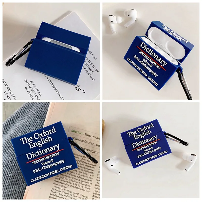 Для AirPod 2 Чехол 3D Oxford Dctionary мультяшный мягкий силиконовый беспроводной чехол для наушников s для Apple Airpods Pro Чехол милый чехол Funda