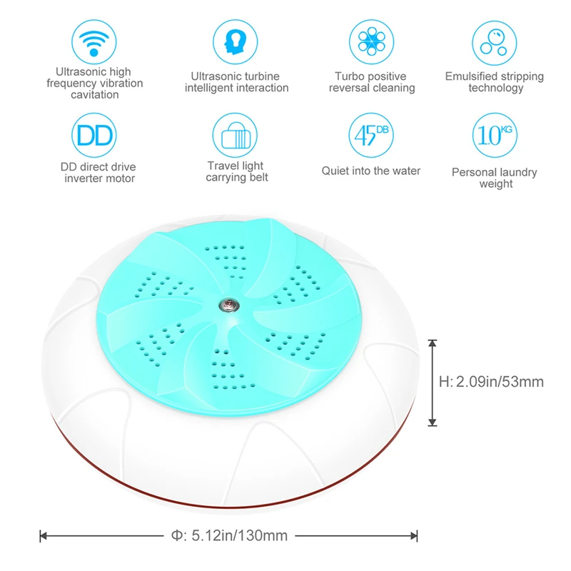 2 в 1 сушилка для белья USB ультразвуковая турбина стиральная машина Бесшумная отжимная ткань бактерицидная сушилка для путешествий портативная стирка белья