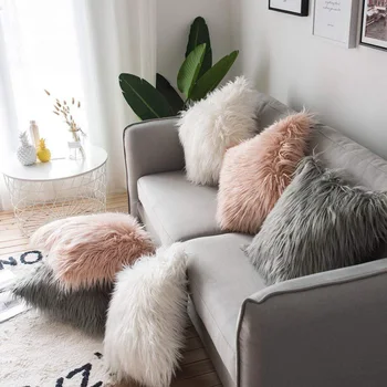 

Home Decorative Super Soft Plush Mongolian Faux Fur Throw Pillow Cover Cushion Case Room Seat Sofa Bed Decoration Pillowcase