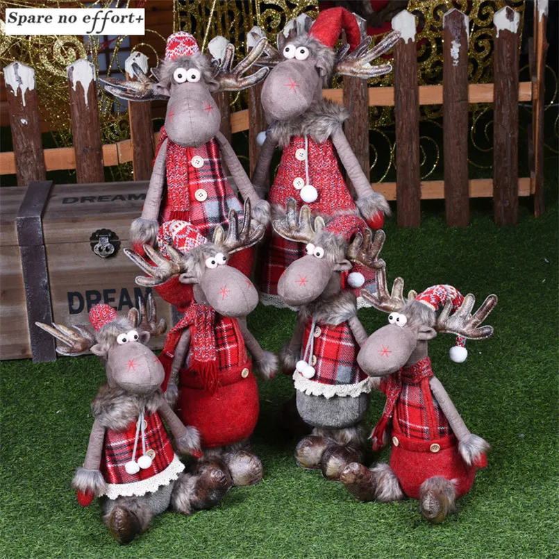 Украшение Chritsmas для дома милые куклы лося Chritsmas подарок для ребенка игрушечные олени орнамент с рождественской елкой Adornos Navidad год
