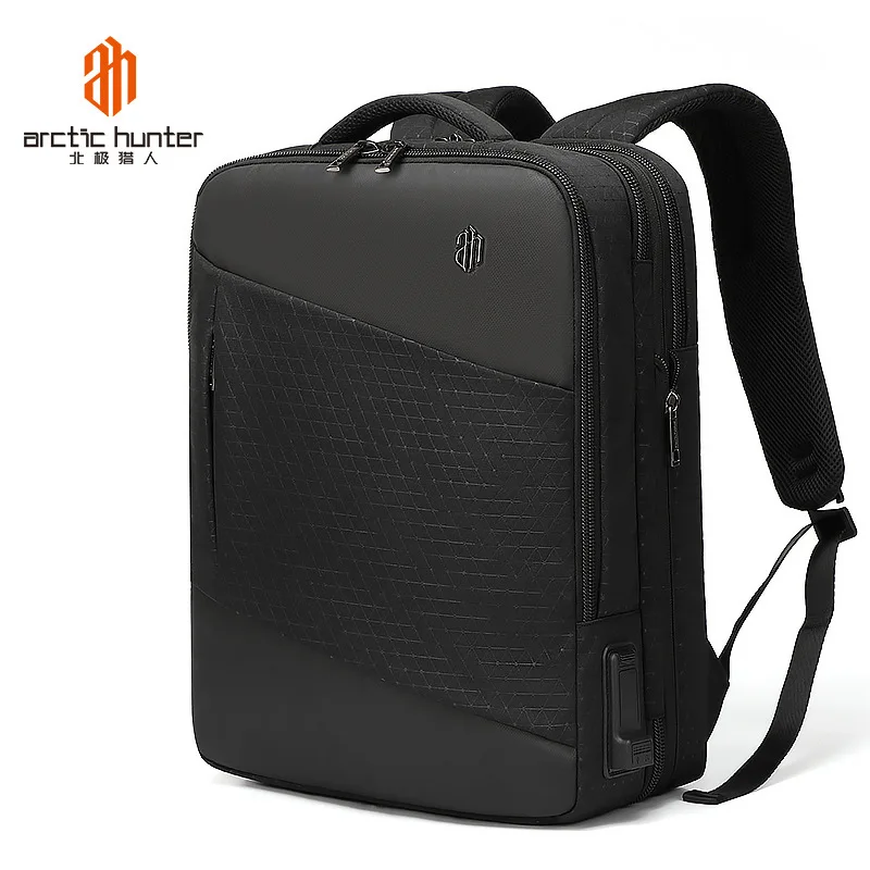 ARCTIC HUNTER мужской рюкзак 15," для ноутбука большой емкости многослойный водонепроницаемый USB рюкзак с подзарядкой дорожная мужская сумка Mochila - Цвет: star black