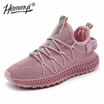 

Hemmyi New Female Shoes Women Sneakers Casual Shoes 2020 Pink Beige Breathable Tenis Feminino Ladies Shoes Woman Basket Femme