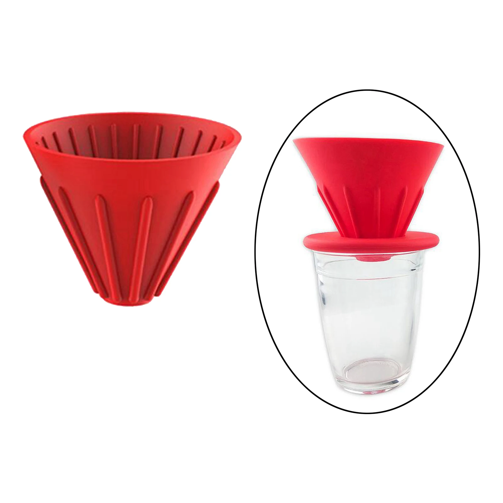 Foldable Pour Over Cone Dripper Reusable Coffee Filter Cup Holder Silicone Portable Filter Makers Travel Cone Camp Drip
