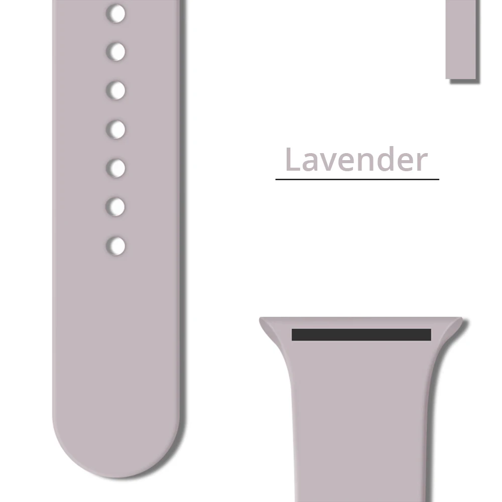 Lavender Спортивный силиконовый ремешок для Apple watch, версии 5 серии 4 44 мм 40 мм, сменный ремешок для наручных часов, ремешок для наручных часов Iwatch 3/2/1, 42 мм, 38 мм - Цвет ремешка: Lavender