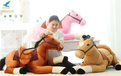 Fancytrader Giant Stuffed Plush Horse Toys Big Soft Emulational Lying Horse Doll 130cm 51'' Nice Gifts for Children (13)