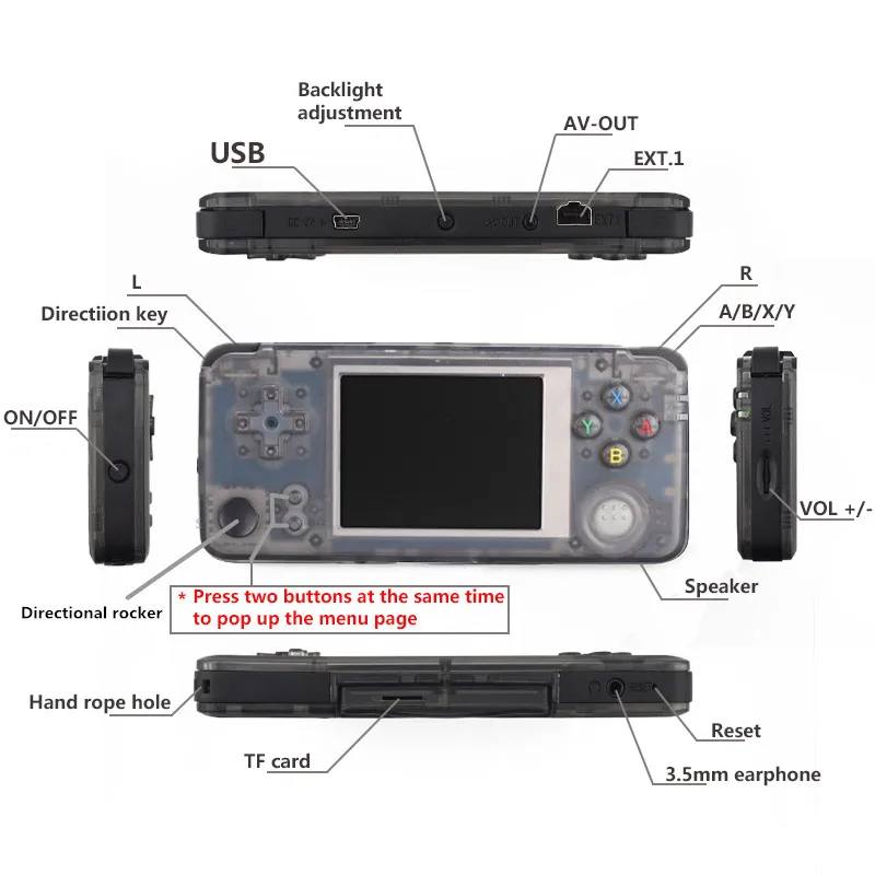Retro Game Console Open Dual system Built in 13000 Games 40 Emulators 3.0 inch Portable Handheld Game Player Rocker controller