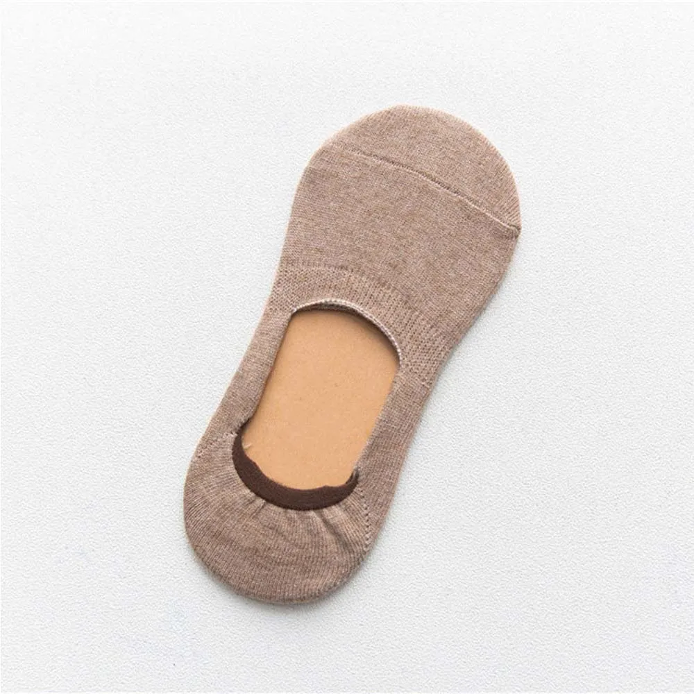 Spring summe Casual cotton women socks Solid Color socks Slippers no slip socks super sweet loafer invisible socks for christmas - Цвет: khaki