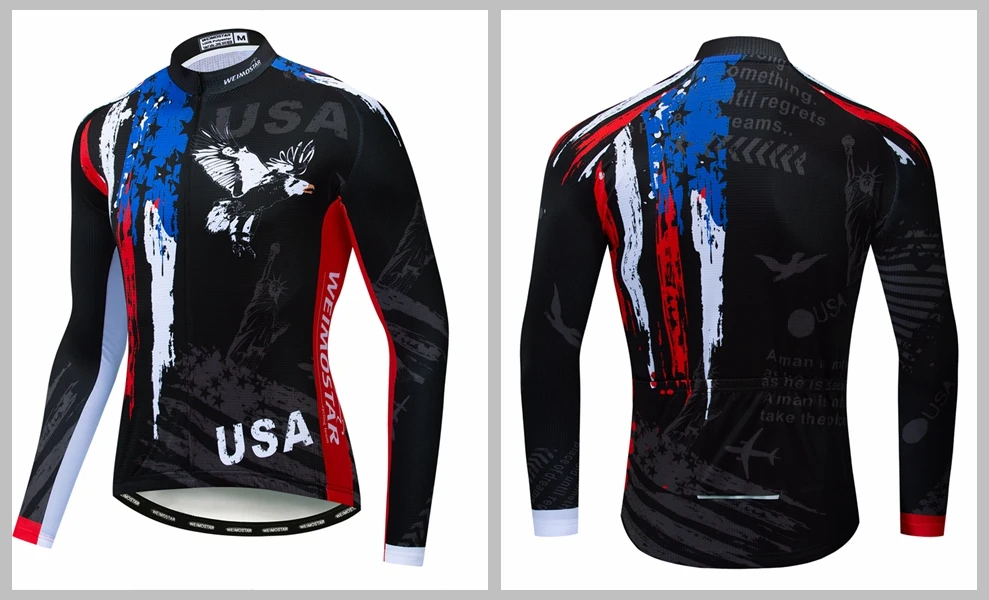 cycling jersey Men Mountain Bike jersey fall MTB Bicycle Shirt long sleeve Road blouse Top Breathable autumn skull black