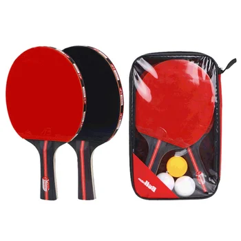 

2Pcs Carbon Table Tennis Racket Set Super Powerful Ping Pong Racket Bat For Adult Club Training wood + reverse glue *