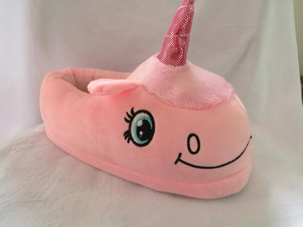 Плюшевые тапочки smile unicorn Симпатичные Супермягкие теплые домашние зимние для