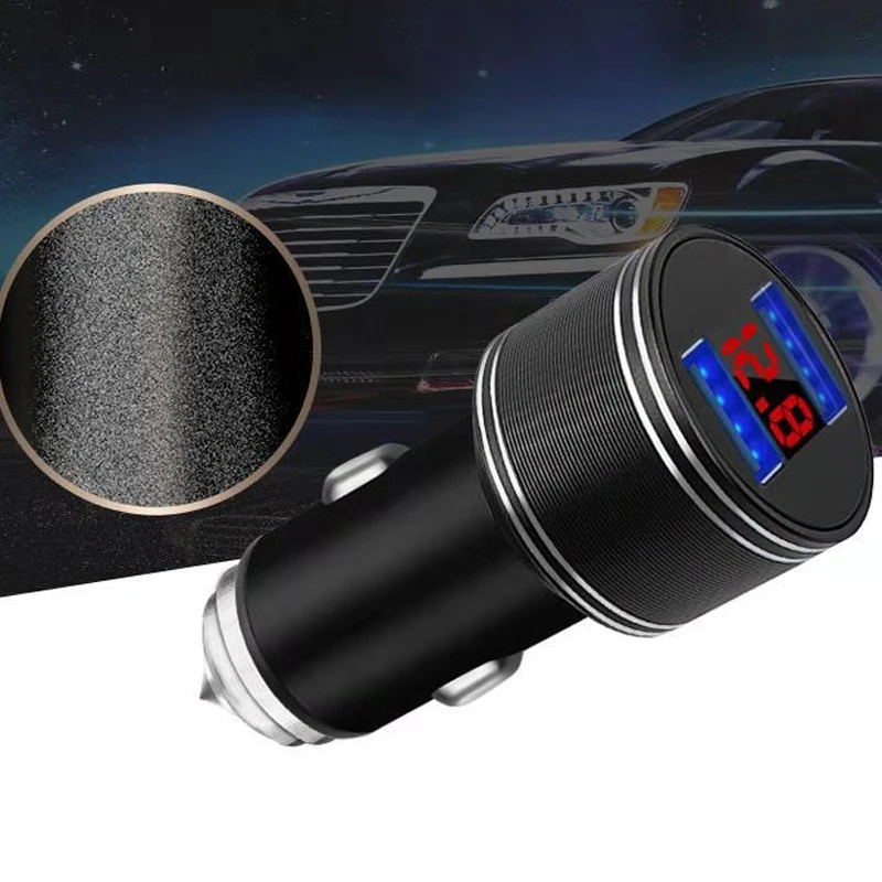 Металлическое автомобильное зарядное устройство с двумя usb-портами 3,1 А, светодиодный дисплей, универсальное автомобильное зарядное устройство для мобильного телефона Xiaomi samsung iPhone 6S 7 8 Plus