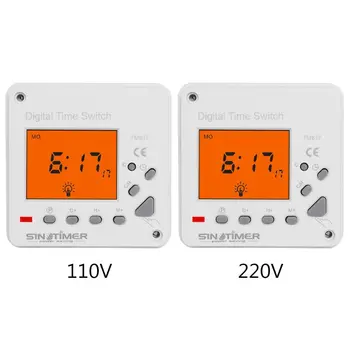 

Digital Timer Switch 110V 230V AC Super Large LCD Display 7 Days Weekly Electronic Timer Lighting Switch With Backlight & Cover