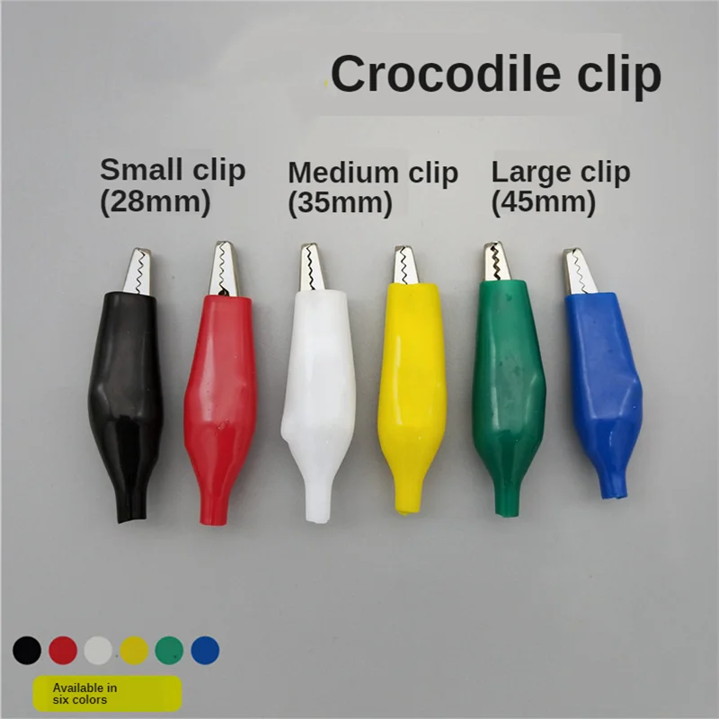 

10pc Alligator Clips Electrical DIY Test Leads Alligator Double-ended Crocodile Clips Roach Clip Test Jumper Wire 28mm 35mm 45mm