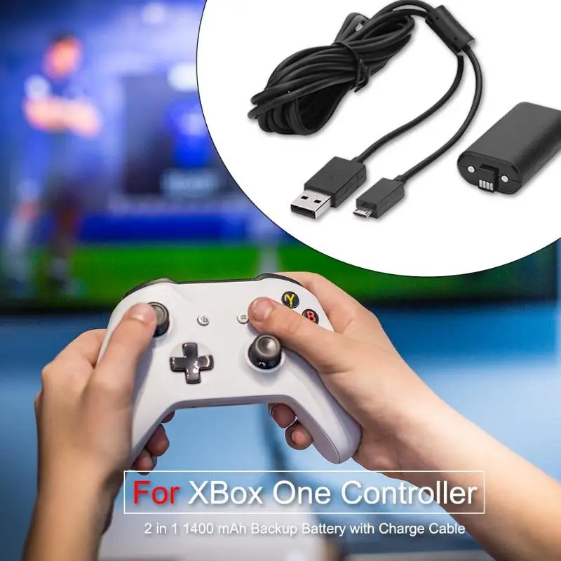 Перезаряжаемый аккумулятор 1400 мАч и usb-кабель для xbox ONE, простая установка и удаление