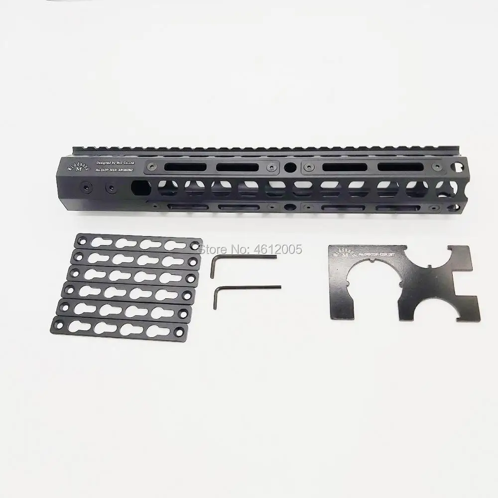 12 дюймов тактический ar15. 223 5,56 mlok keymod compatibele handguard свободном тонкий ar 15 Handguard Quad рельсовая сталь гайка для M4 M16