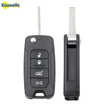 

Replacement Flip Remote Key Shell Case Fob 4 Button for Jeep Renegade 2015 2016 2017 2018 with uncut SIP22 blade
