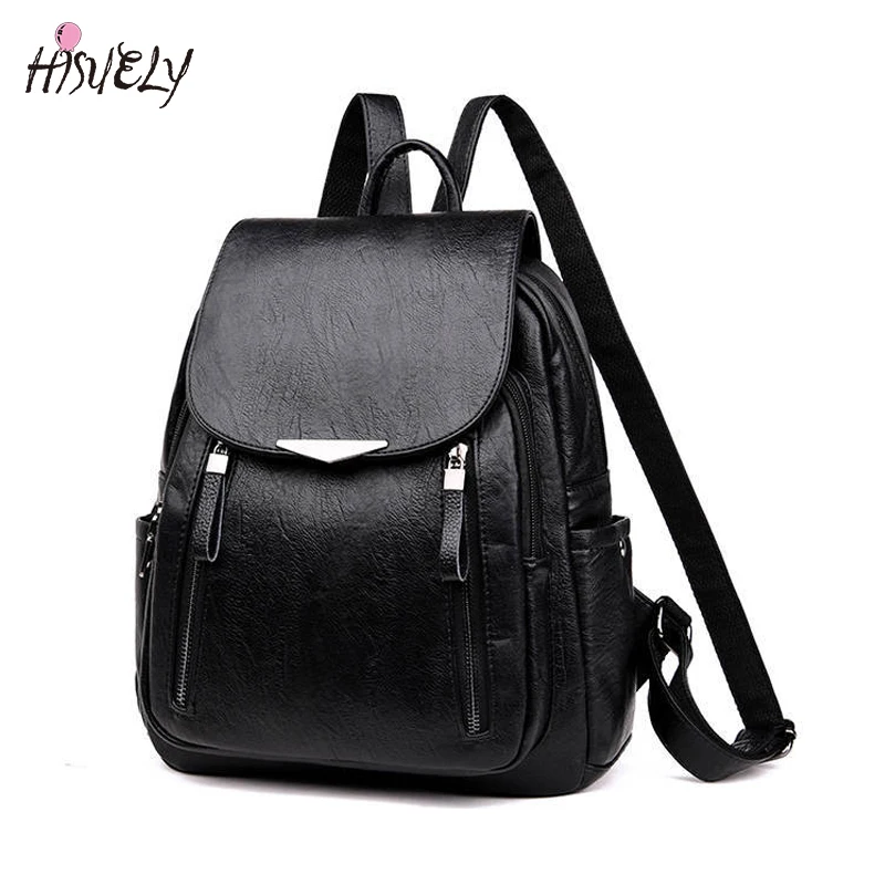 Womens Backpack Black Designers Pu Solid Female Red Ladies New