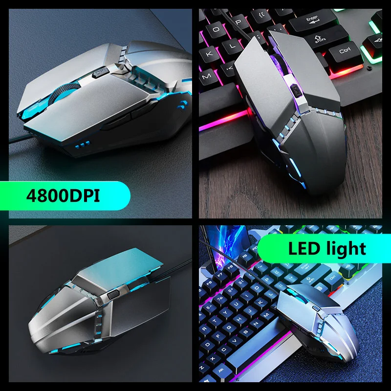 USB Проводная имитация механическая клавиатура мышь набор Профессиональная клавиатура игровая мышь для Macbook компьютерная игровая клавиатура мышь