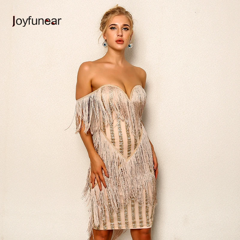 

Joyfunear Summer Lace Embroidery Sequined Dress Lady Gold Dress Sexy Deep V Neck Long Sleeve Party Dress Women Clubwear S M L XL