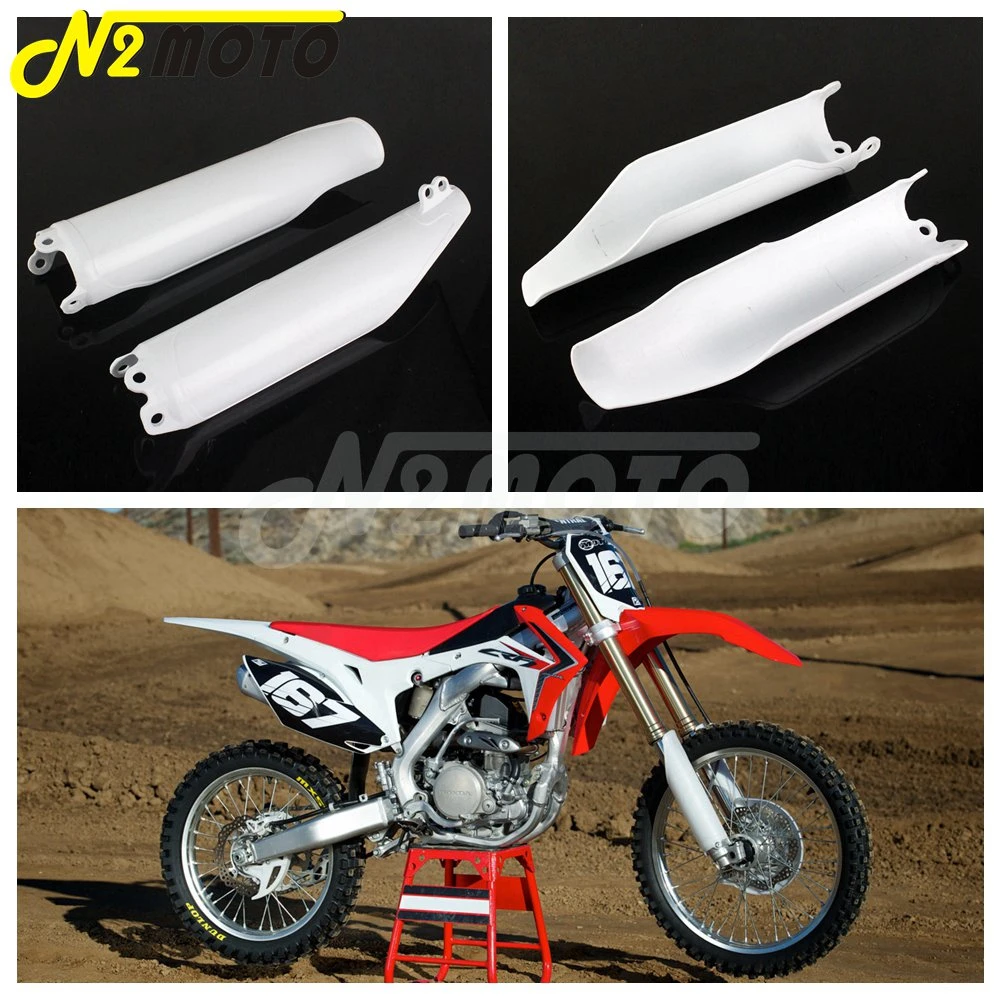 Supermoto White Motocross Fork Guards Protector for Honda CRF 250 450