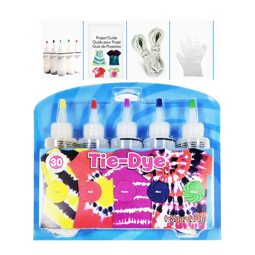 5Colors Tie Dye Kit DIY Garment Graffiti Fabric Textile Paint Arts Clothes Non-toxic Cotton Linen Clothing Dyes Tool |