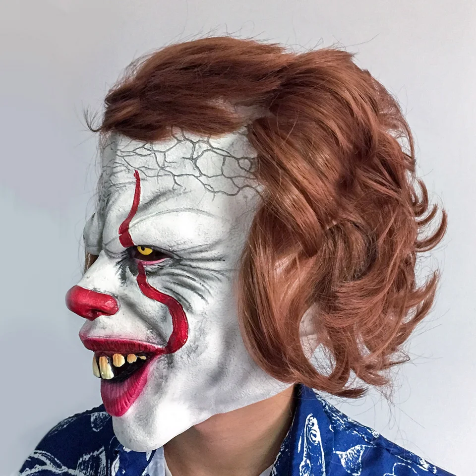 Nicro Стивен Кинг это маска Pennywise ужас клоун Джокер маска клоуна Хэллоуин косплей костюм реквизит# Mas07