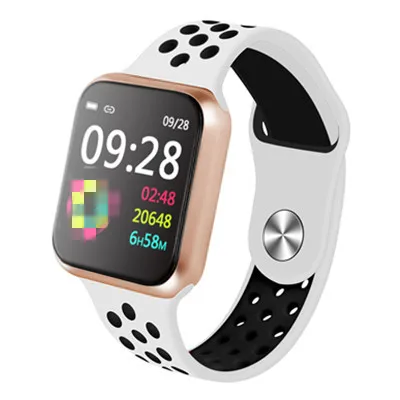gold white watch Умные часы F9, водонепроницаемые, IP67, 15 дней в режиме ожидания, пульсометр, кровяное давление, умные часы, Поддержка IOS Android - Цвет: gold white watch