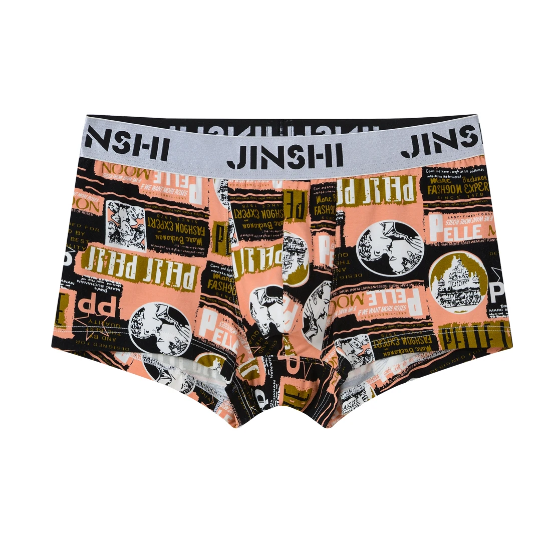 Men Underwear Print Boxer Briefs High Quality Bamboo Breathable Pouch Sexy Mens Panties No Ride Up