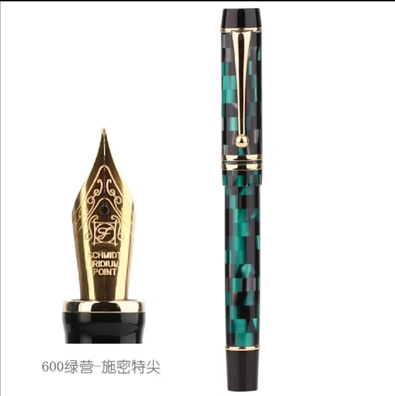 

Moonman M600 Fountain Pen Green Camp Ink Pen Resin Pen Schmidt Nib Version No Box Stationery Office school supplies